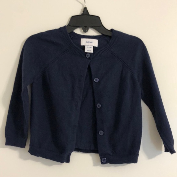 Old Navy Other - Old Navy navy blue button down cardigan sweater baby girls size 18-24M